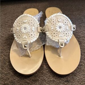Jack Rogers | Georgica Mae Leather Thong Flats Sandals Flip Flops 10 Preloved